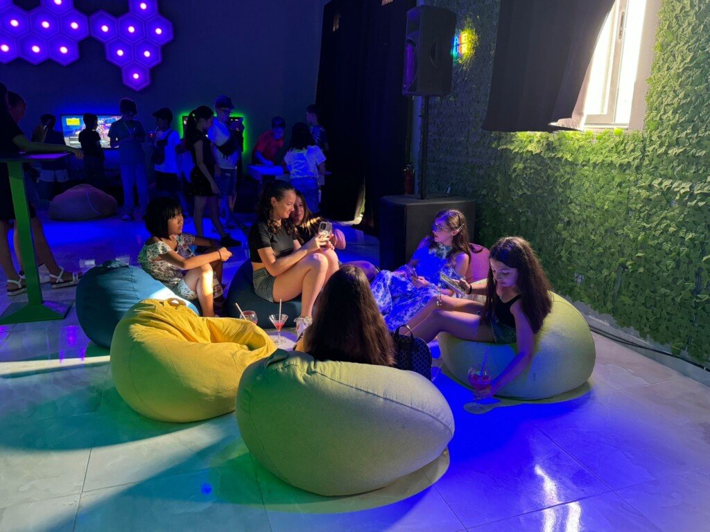 chilling area with beanbags