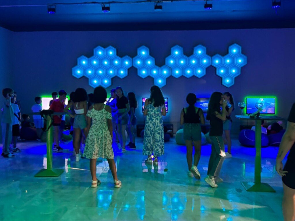 dancefloor with kids in middle