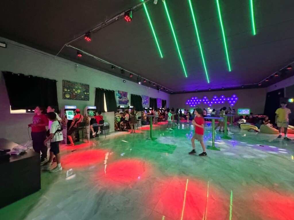 flood lights on blue